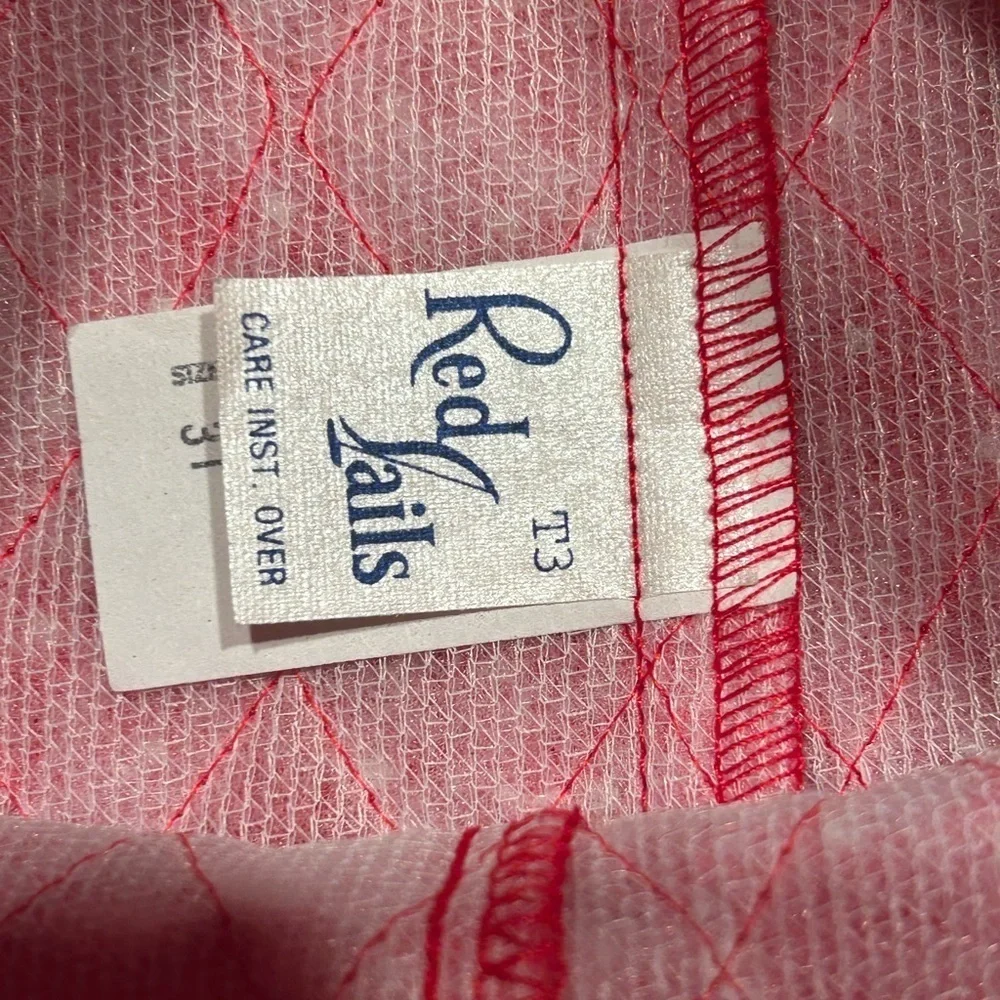 Vintage Deadstock Red Sails Holiday Reindeer Quilted Overalls